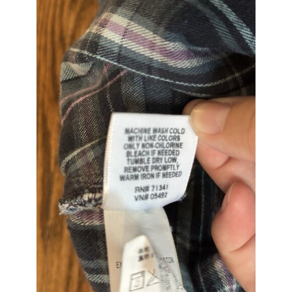 LL Bean Women’s Original Fit Plaid Flannel Lined Jeans Size 14 Petite Cotton EUC - Picture 7 of 12